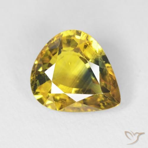 3.39ct Natural Marrón dorado intenso Zafiro, En forma de pera, VS