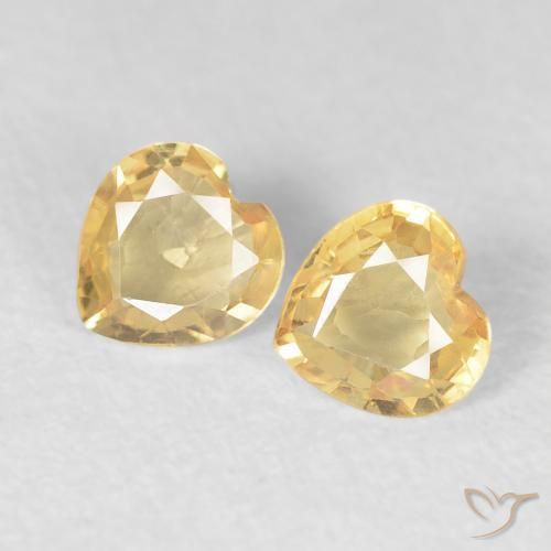 0.73ctw Natural Dorado claro Zafiro, Corazón, VVS-VS