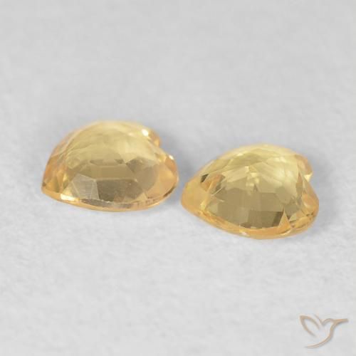 Gemas de Zafiro Dorado claro natural de 0.73 ct, Corazón, VVS-VS