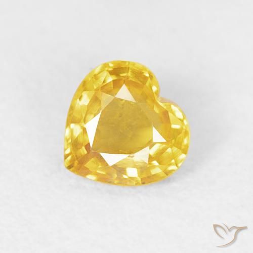 0.38ct Natural Naranja dorado Zafiro, Corazón, VVS-VS