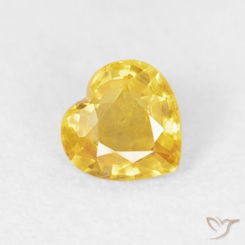 Zafiro Naranja dorado natural de 0.38 ct, Corazón, VVS-VS