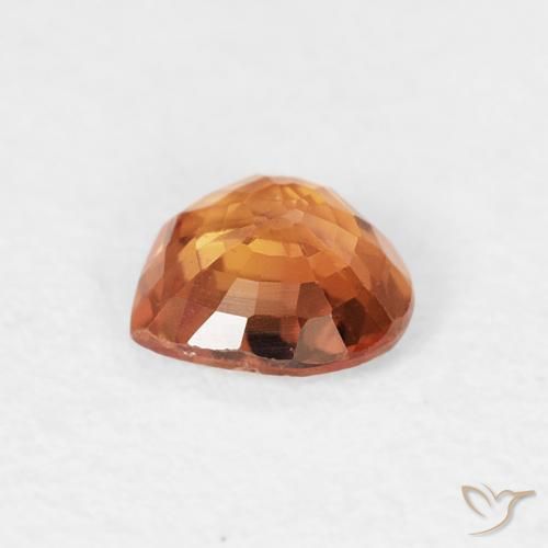 Zafiro Ámbar naranja natural de 0.41 ct, Corazón, VVS-VS