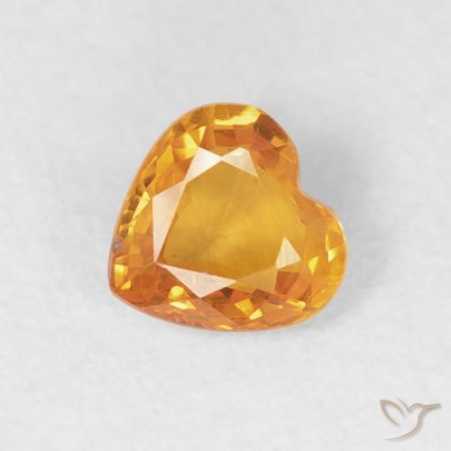 0.44ct Natural Naranja medio Zafiro, Corazón, VVS-VS