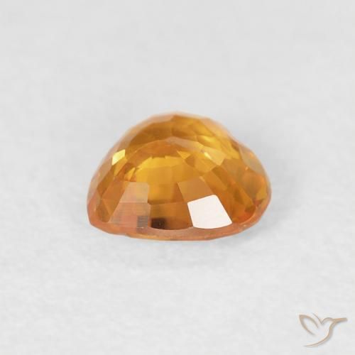 Zafiro Naranja medio natural de 0.44 ct, Corazón, VVS-VS