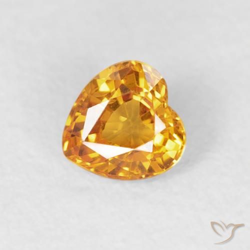 0.40ct Natural Dorado naranja Zafiro, Corazón, VVS-VS