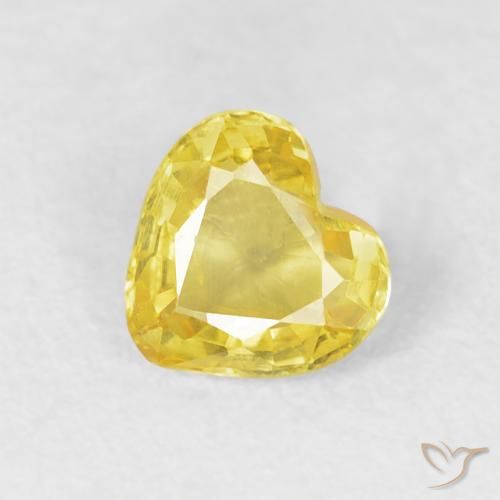 0.43ct Natural Amarillo medio Zafiro, Corazón, VVS-VS