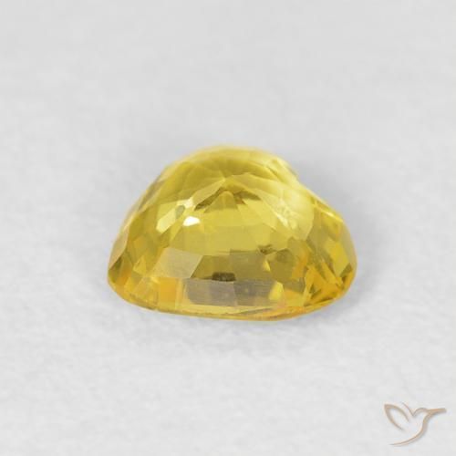 Zafiro Amarillo medio natural de 0.43 ct, Corazón, VVS-VS