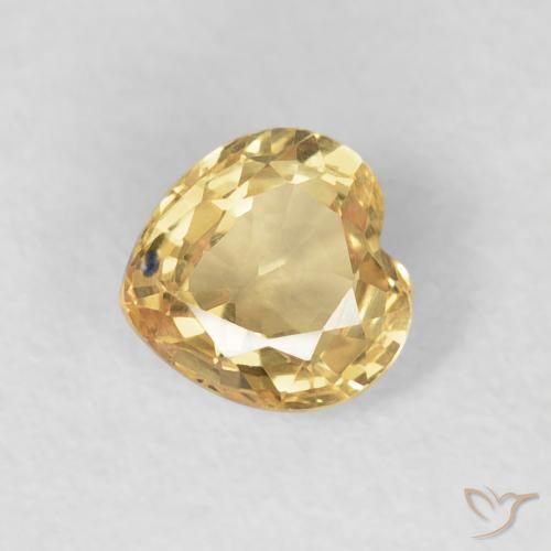 0.47ct Natural Amarillo claro Zafiro, Corazón, VVS
