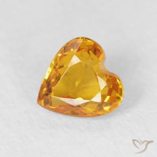 0.51ct Natural Medium Light-Orange Zafiro, Corazón, VVS-VS