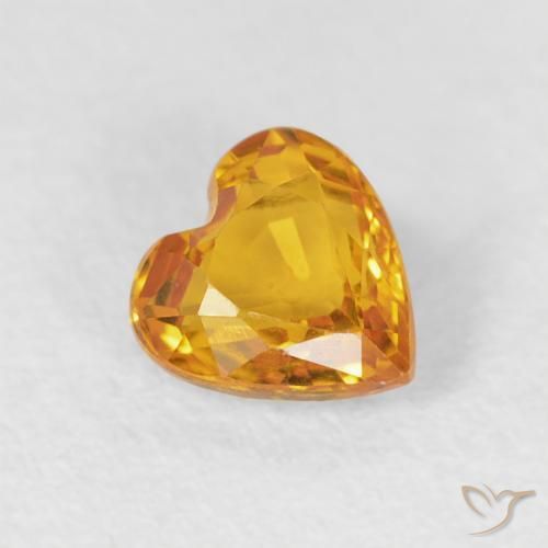 Zafiro Medium Light-Orange natural de 0.51 ct, Corazón, VVS-VS