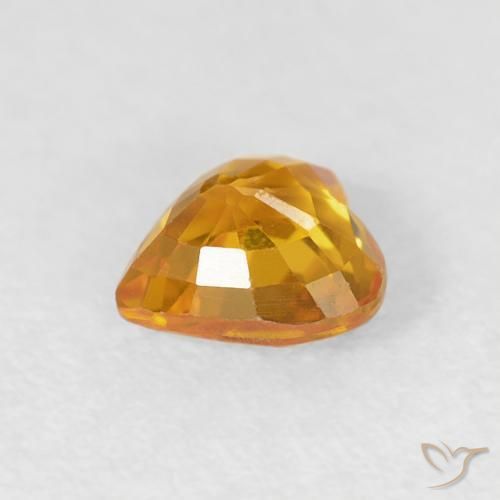 Zafiro Medium Light-Orange natural de 0.51 ct, Corazón, VVS-VS