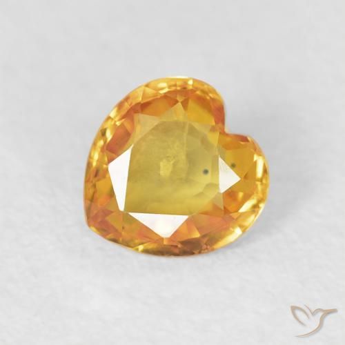 0.41ct Natural Naranja medio Zafiro, Corazón, VVS-VS