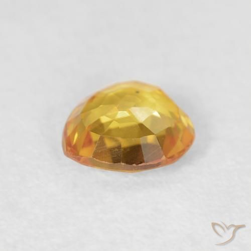 Zafiro Naranja medio natural de 0.41 ct, Corazón, VVS-VS