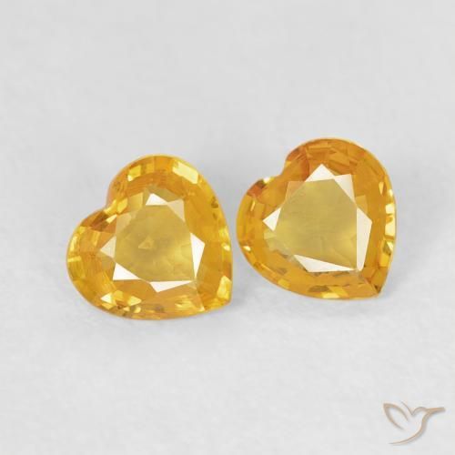 0.61ctw Natural Naranja dorado Zafiro, Corazón, VVS-VS