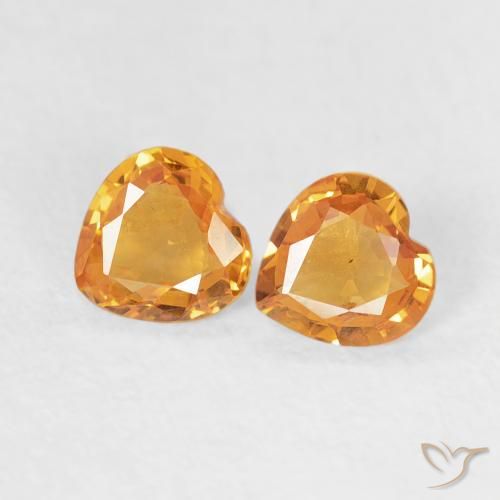 0.59ctw Natural Oro Zafiro, Corazón, VVS-VS