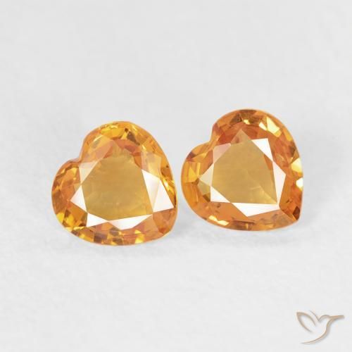 Gemas de Zafiro Oro natural de 0.59 ct, Corazón, VVS-VS