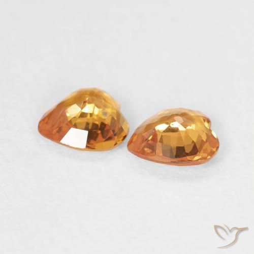 Gemas de Zafiro Oro natural de 0.59 ct, Corazón, VVS-VS