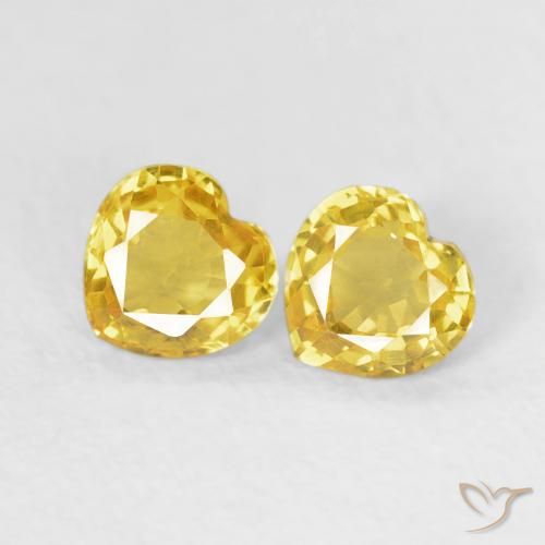 0.79ctw Natural Amarillo Zafiro, Corazón, VVS-VS