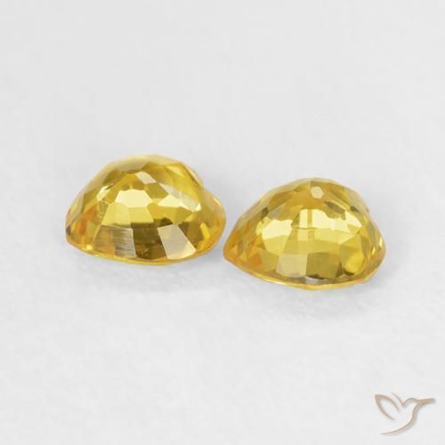 Gemas de Zafiro Amarillo natural de 0.79 ct, Corazón, VVS-VS