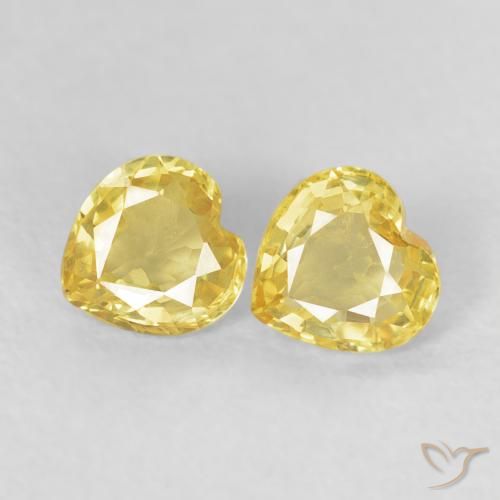 0.82ctw Natural Amarillo Zafiro, Corazón, VVS-VS