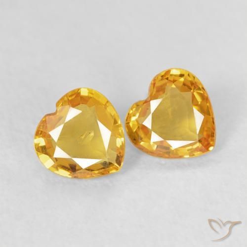 0.72ctw Natural Naranja dorado Zafiro, Corazón, VS