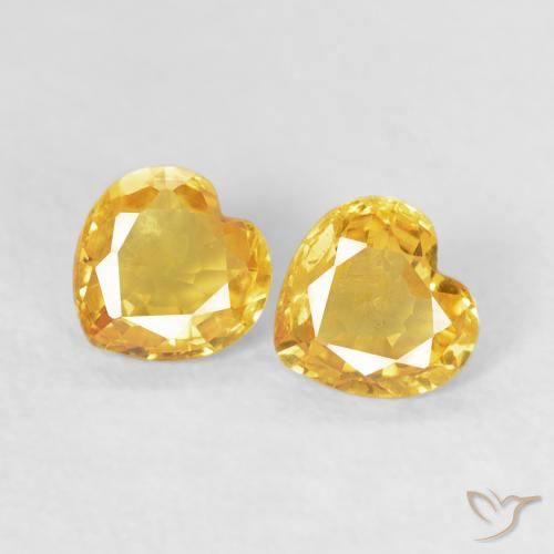 0.80ctw Natural Dorado Zafiro, Corazón, VS