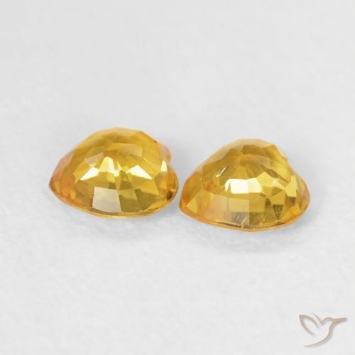 Gemas de Zafiro Dorado natural de 0.80 ct, Corazón, VS