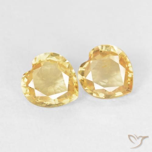 0.78ctw Natural Dorado Zafiro, Corazón, VS