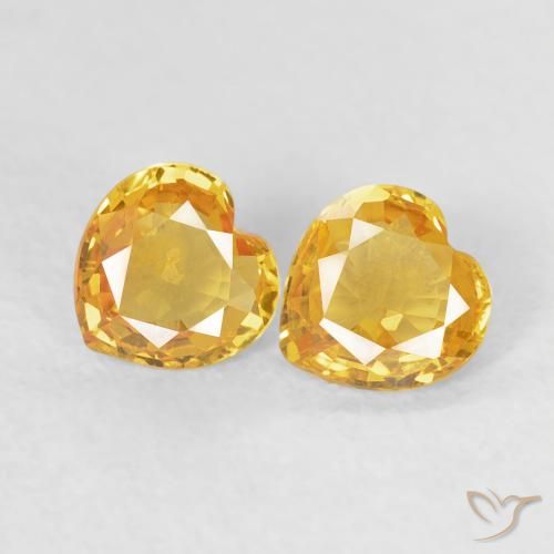 0.71ctw Natural Dorado claro Zafiro, Corazón, VVS-VS