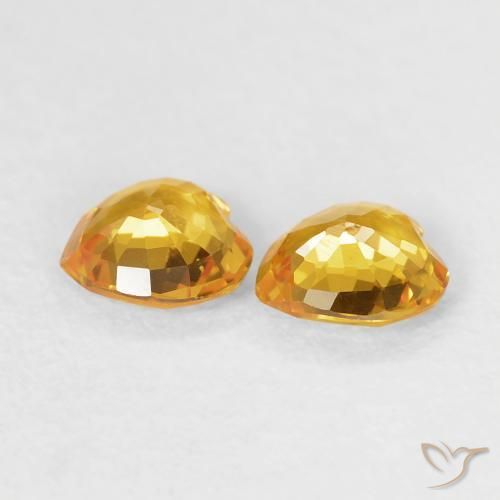 Gemas de Zafiro Dorado claro natural de 0.71 ct, Corazón, VVS-VS