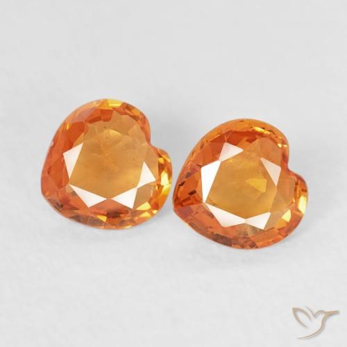 0.66ctw Natural Naranja medio Zafiro, Corazón, VVS-VS