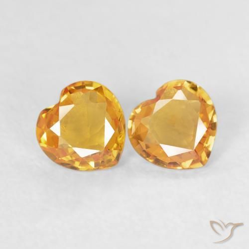 Gemas de Zafiro Medium Dark-Golden natural de 0.67 ct, Corazón, VS