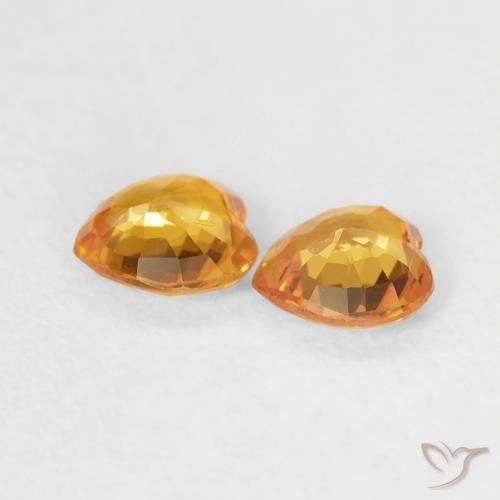 Gemas de Zafiro Medium Dark-Golden natural de 0.67 ct, Corazón, VS