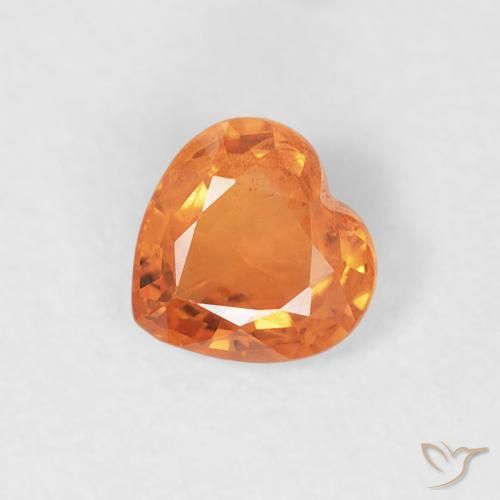 0.43ct Natural Naranja claro Zafiro, Corazón, VS