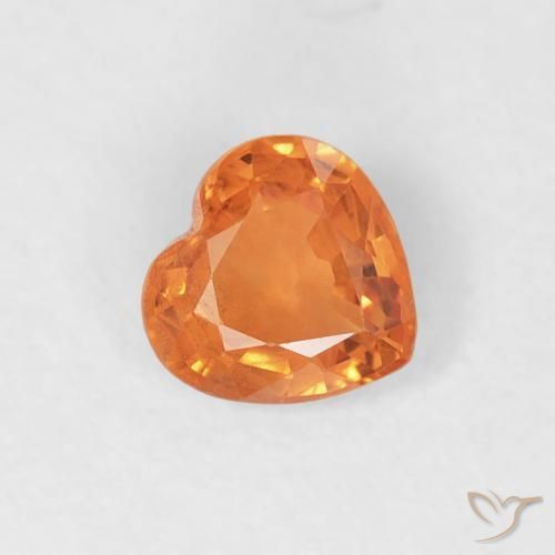 Zafiro Naranja claro natural de 0.43 ct, Corazón, VS