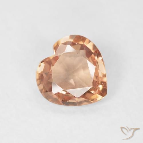 0.40ct Natural Naranja medio Zafiro, Corazón, VS