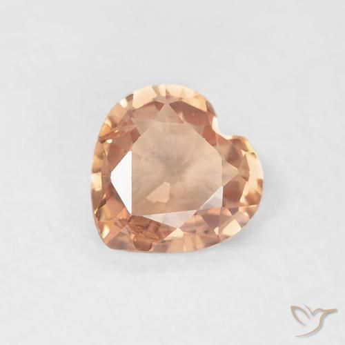 Zafiro Naranja medio natural de 0.40 ct, Corazón, VS