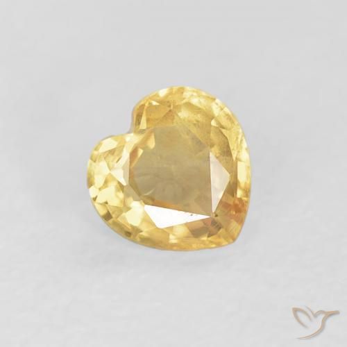 0.44ct Natural Dorado medio Zafiro, Corazón, VS