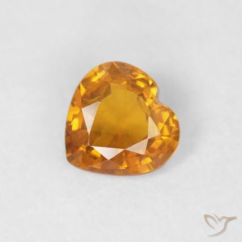 0.35ct Natural Naranja oscuro Zafiro, Corazón, VS