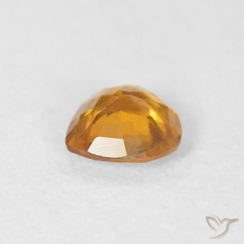 Zafiro Naranja oscuro natural de 0.35 ct, Corazón, VS