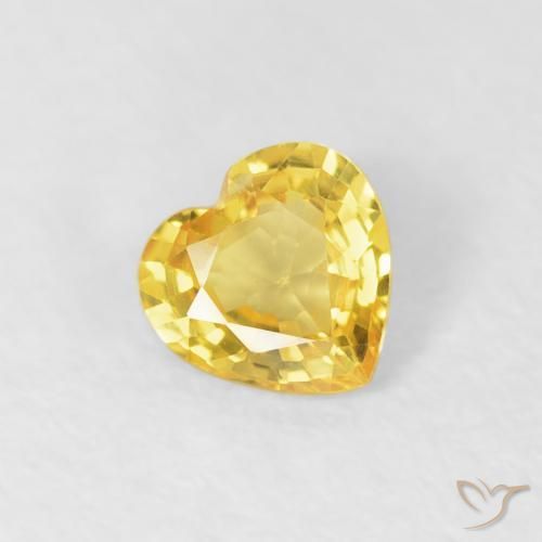 0.37ct Natural Amarillo medio Zafiro, Corazón, VS