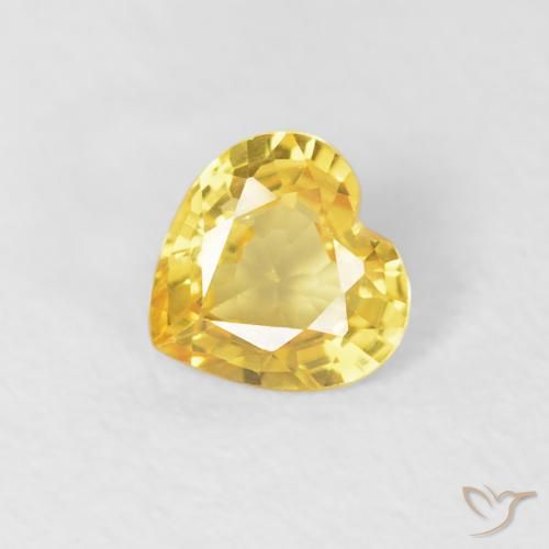 Zafiro Amarillo medio natural de 0.37 ct, Corazón, VS