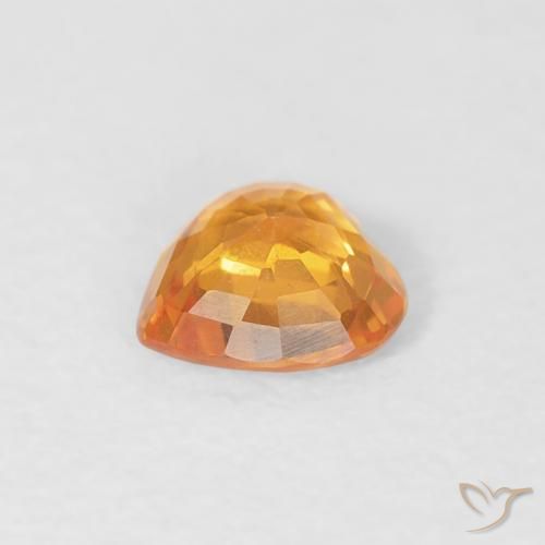 Zafiro Naranja medio natural de 0.40 ct, Corazón, VS