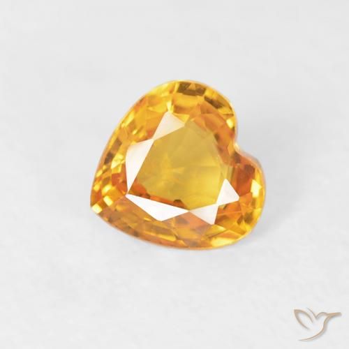 0.43ct Natural Naranja medio Zafiro, Corazón, VS