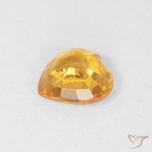 Zafiro Naranja medio natural de 0.43 ct, Corazón, VS