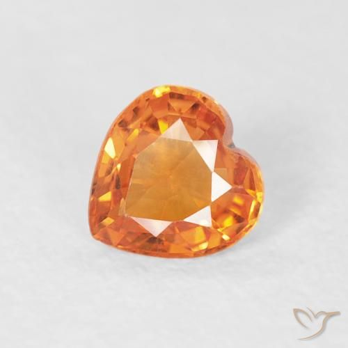 0.33ct Natural Naranja rojizo Zafiro, Corazón, VS