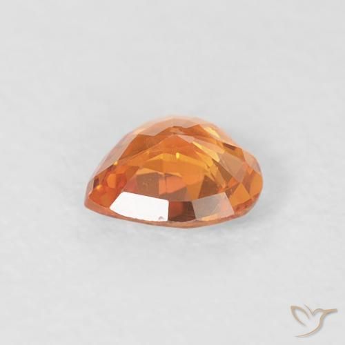 Zafiro Naranja rojizo natural de 0.33 ct, Corazón, VS