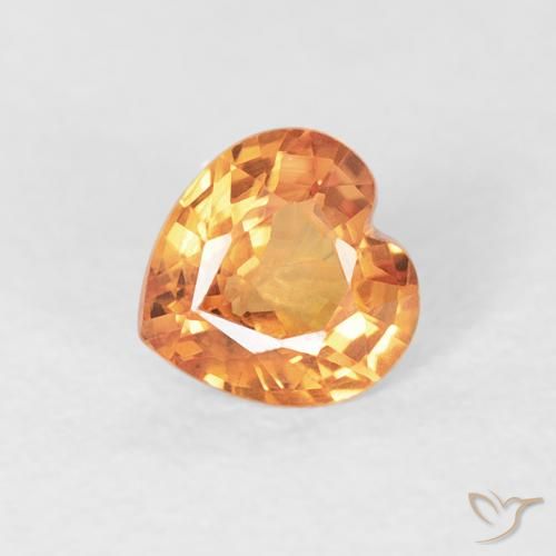 0.41ct Natural Naranja intenso Zafiro, Corazón, VS