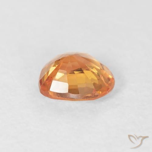 Zafiro Naranja intenso natural de 0.41 ct, Corazón, VS