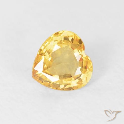 0.48ct Natural Naranja dorado Zafiro, Corazón, VS